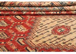 Tappeto Kazak Fine Stilizzato Rosso Mattone Blu 204x308 Cm