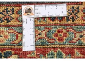 Tappeto Kazak Fine Stilizzato Blu Scuro Rosso 153x198 Cm