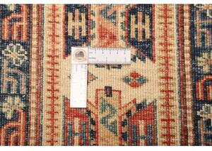 Tappeto Kazak Fine Stilizzato Rosso Mattone Blu 204x308 Cm