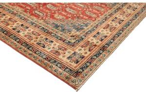 Tappeto Kazak Fine Stilizzato Rosso Mattone Blu 204x308 Cm