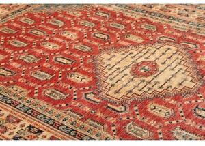 Tappeto Kazak Fine Stilizzato Rosso Mattone Blu 204x308 Cm