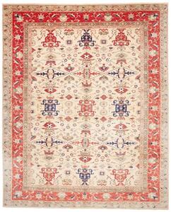 Tappeto Kazak Fine Stilizzato Avorio Rosso 308x375 Cm