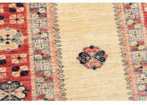 Tappeto Kazak Fine Geometrico Beige Rosso Corsia 74x199 Cm