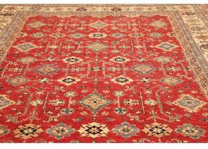 Tappeto Kazak Fine Stilizzato Rosso Avorio 278x354 Cm