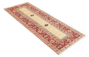 Tappeto Kazak Fine Geometrico Beige Rosso Corsia 74x199 Cm