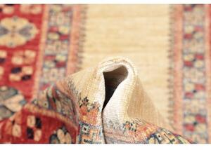 Tappeto Kazak Fine Geometrico Beige Rosso Corsia 74x199 Cm
