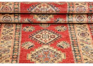 Tappeto Kazak Fine Geometrico Rosso Beige Corsia 73x317 Cm