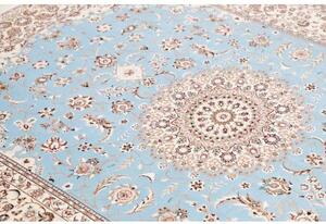 Tappeto Nain 6la Medaglione Floreale Azzurro Avorio 160x222 Cm