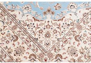 Tappeto Nain 6la Medaglione Floreale Azzurro Avorio 160x222 Cm