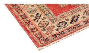Tappeto Kazak Fine Geometrico Rosso Beige Corsia 73x317 Cm