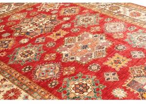 Tappeto Kazak Fine Stilizzato Rosso Avorio 214x311 Cm