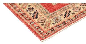 Tappeto Kazak Fine Geometrico Rosso Beige Corsia 76x319 Cm