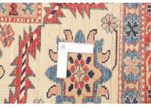 Tappeto Kazak Fine Stilizzato Rosso Scuro Beige Corsia 154x389 Cm