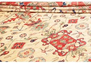 Tappeto Kazak Fine Stilizzato Avorio Rosso 308x375 Cm