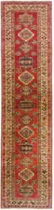 Tappeto Kazak Fine Geometrico Rosso Beige Corsia 73x317 Cm