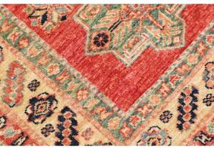 Tappeto Kazak Fine Geometrico Rosso Beige Corsia 76x319 Cm