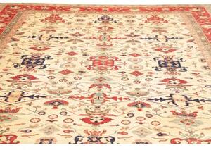 Tappeto Kazak Fine Stilizzato Avorio Rosso 308x375 Cm