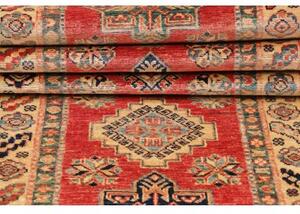 Tappeto Kazak Fine Geometrico Rosso Beige Corsia 76x319 Cm