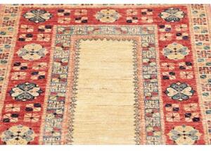 Tappeto Kazak Fine Geometrico Beige Rosso Corsia 74x199 Cm