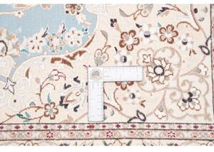 Tappeto Nain 6la Medaglione Floreale Azzurro Avorio 160x222 Cm