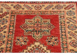 Tappeto Kazak Fine Geometrico Rosso Beige Corsia 73x317 Cm