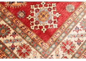 Tappeto Kazak Fine Stilizzato Rosso Avorio 214x311 Cm