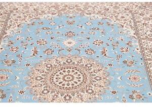 Tappeto Nain 6la Medaglione Floreale Azzurro Avorio 160x222 Cm
