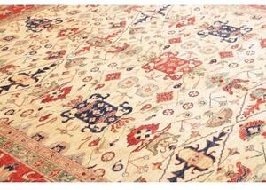 Tappeto Kazak Fine Stilizzato Avorio Rosso 308x375 Cm
