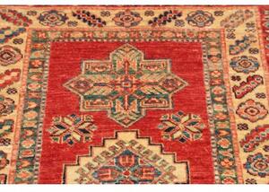 Tappeto Kazak Fine Geometrico Rosso Beige Corsia 76x319 Cm