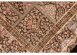 Tappeto Ghom Seta Patchwork Marrone Scuro Beige 104x156 Cm