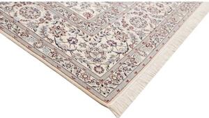Tappeto Nain 6la Medaglione Floreale Avorio Blu Polvere 256x372 Cm