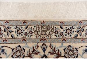 Tappeto Nain 6la Medaglione Floreale Avorio Blu Polvere 256x372 Cm