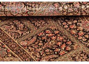 Tappeto Ghom Seta Patchwork Marrone Scuro Beige 104x156 Cm