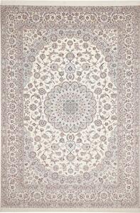 Tappeto Nain 6la Medaglione Floreale Avorio Blu Polvere 256x372 Cm