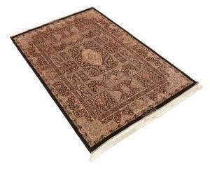 Tappeto Ghom Seta Patchwork Marrone Scuro Beige 104x156 Cm