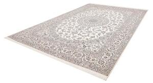 Tappeto Nain 6la Medaglione Floreale Avorio Blu Polvere 256x372 Cm