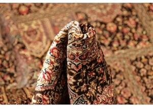Tappeto Ghom Seta Patchwork Marrone Scuro Beige 104x156 Cm