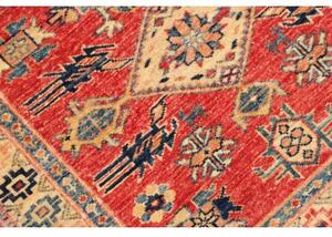 Tappeto Kazak Fine Stilizzato Rosso Blu Scuro Corsia 78x300 Cm