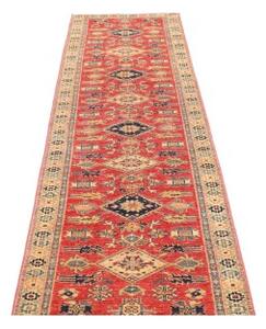 Tappeto Kazak Fine Stilizzato Rosso Blu Scuro Corsia 78x300 Cm