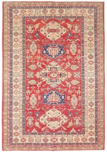 Tappeto Kazak Fine Geometrico Rosso Beige 202x290 Cm