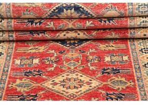 Tappeto Kazak Fine Stilizzato Rosso Blu Scuro Corsia 78x300 Cm