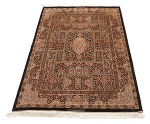 Tappeto Ghom Seta Patchwork Marrone Scuro Beige 104x156 Cm