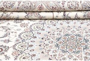 Tappeto Nain 6la Medaglione Floreale Avorio Blu Polvere 256x372 Cm