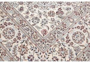 Tappeto Nain 6la Medaglione Floreale Avorio Blu Polvere 256x372 Cm
