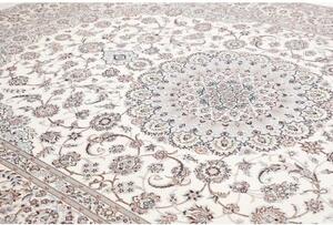 Tappeto Nain 6la Medaglione Floreale Avorio Blu Polvere 256x372 Cm