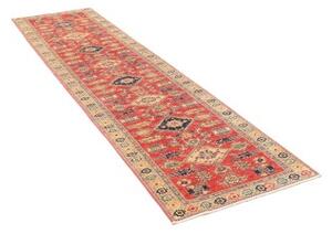 Tappeto Kazak Fine Stilizzato Rosso Blu Scuro Corsia 78x300 Cm