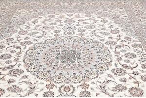 Tappeto Nain 6la Medaglione Floreale Avorio Blu Polvere 256x372 Cm