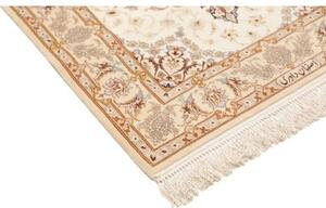 Tappeto Isfahan Medaglione Floreale Avorio Marrone Corsia 87x398 Cm