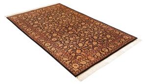 Tappeto Ghom Seta Floreale Nero Beige 130x198 Cm