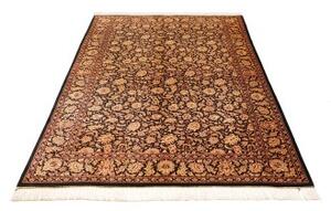 Tappeto Ghom Seta Floreale Nero Beige 130x198 Cm